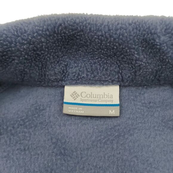 Columbia Fleece Jacket Womens Medium Blue Zip-Up Mock Neck Cozy Outdoor Hiking - Picture 11 of 12